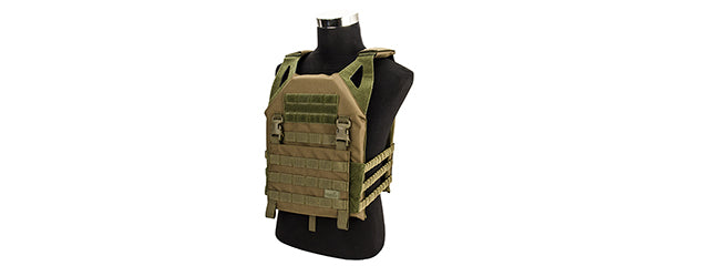 Lancer Tactical Lightweight Plate Carrier Vest, OD - ssairsoft.com