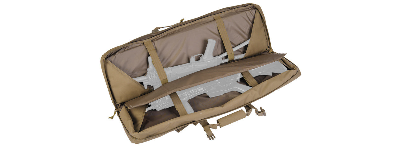 Lancer Tactical Double Gun Bag Coyote Tan 36" - ssairsoft.com