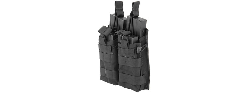 CA-378BN NYLON BUNGEE OPEN TOP DOUBLE MAG POUCH (BLACK) - ssairsoft.com
