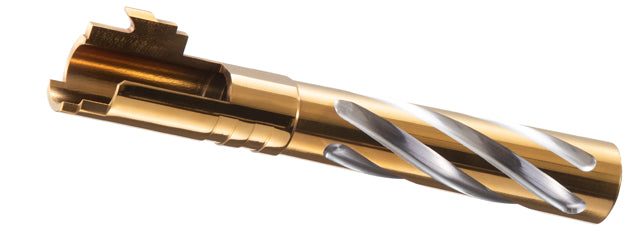 Lancer Tactical Stainless Steel Fluted Threaded 5.1 Outer Barrel (Color: Gold)