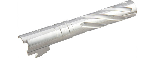 Lancer Tactical Stainless Steel Fluted Threaded 5.1 Outer Barrel (Color: Silver)