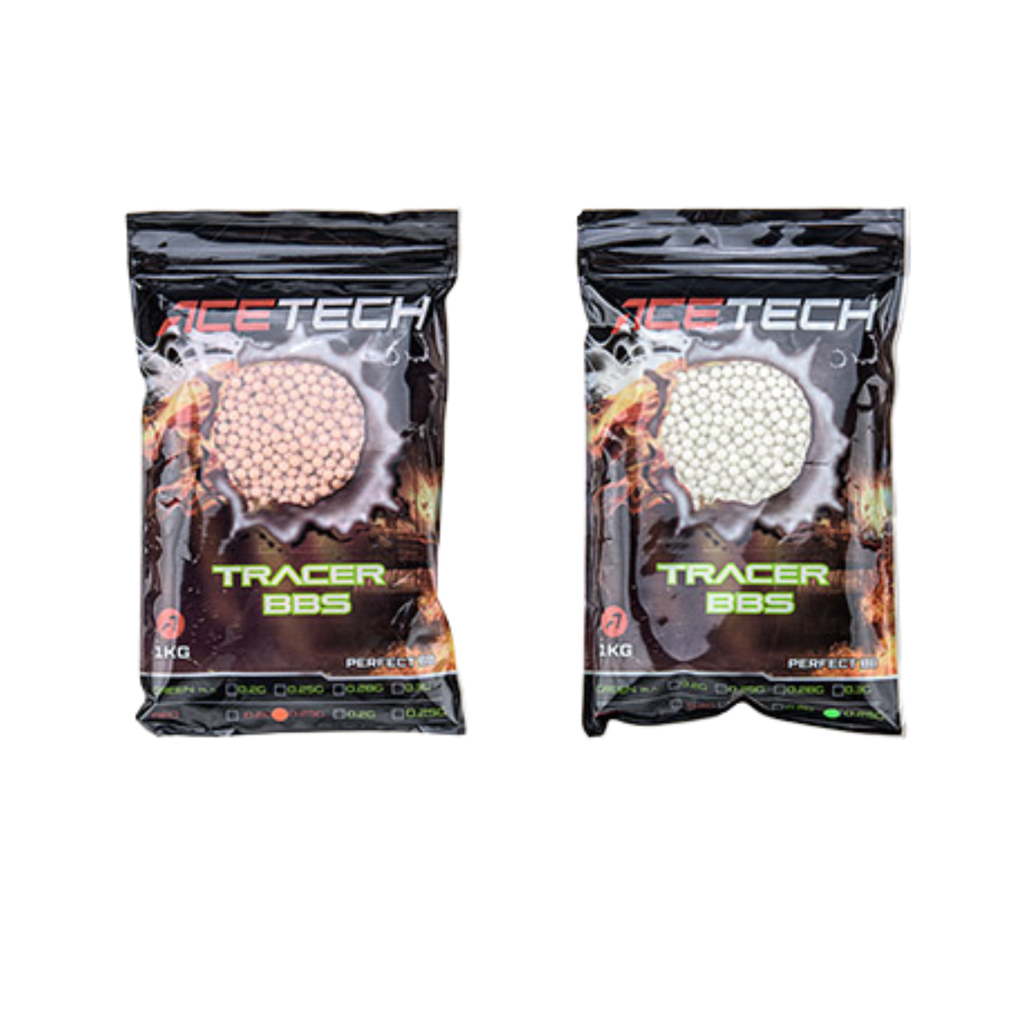 AceTech 4000ct Bag of 0.25g Tracer BBs - ssairsoft