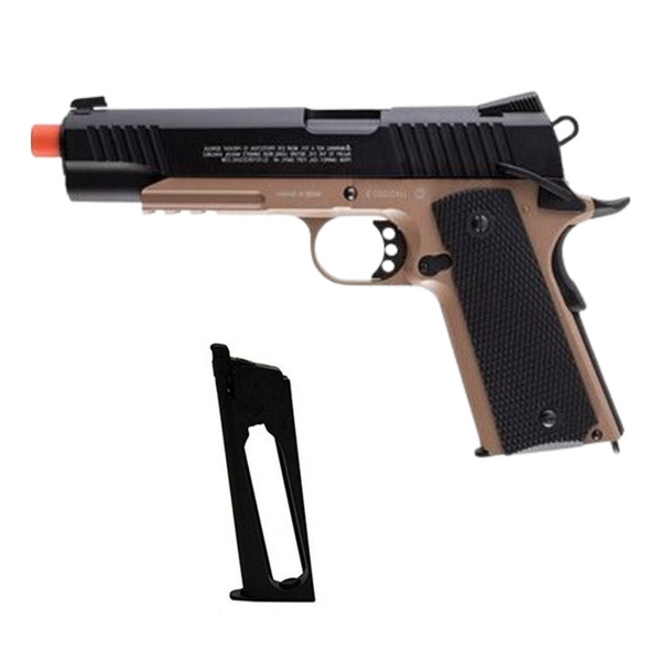 Elite Force 1911 TAC CO2 GBB (Black/Tan) + Free Extra Mag! - ssairsoft