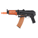 Double Bell AK74U Rifle w/ Folding Triangle Stock (BLACK / WOOD) - ssairsoft.com