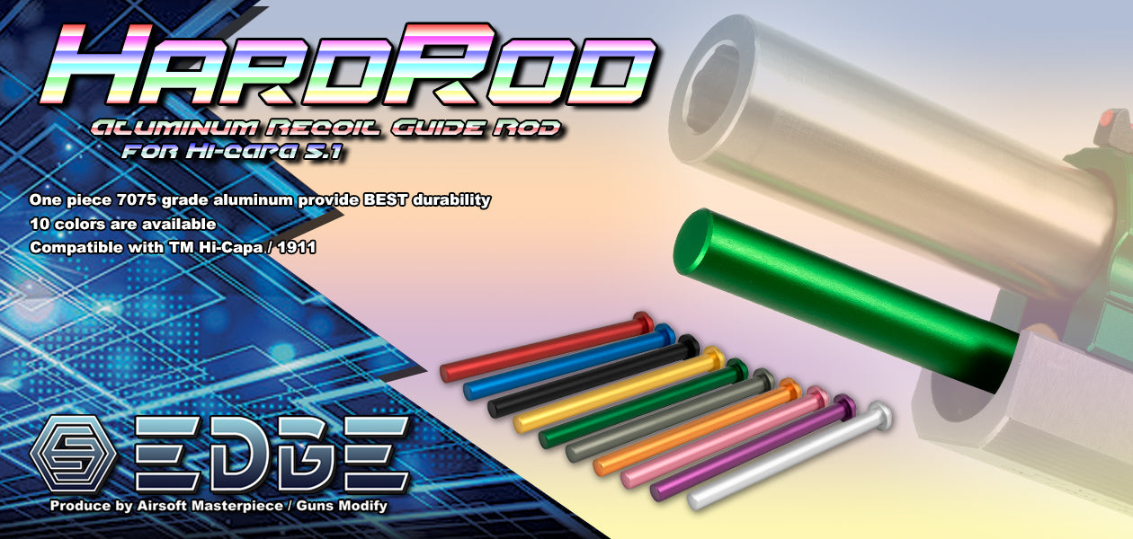 Edge “HARD ROD” Aluminum Recoil Guide Rod for Hi-CAPA 5.1-Blue - ssairsoft