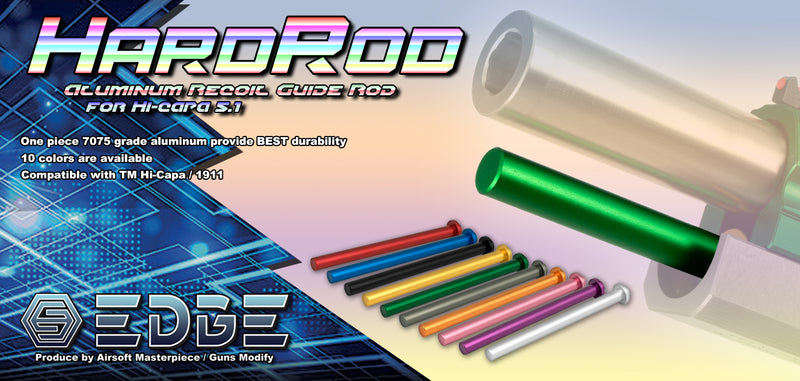Edge “HARD ROD” Aluminum Recoil Guide Rod for Hi-CAPA 5.1-Green - ssairsoft