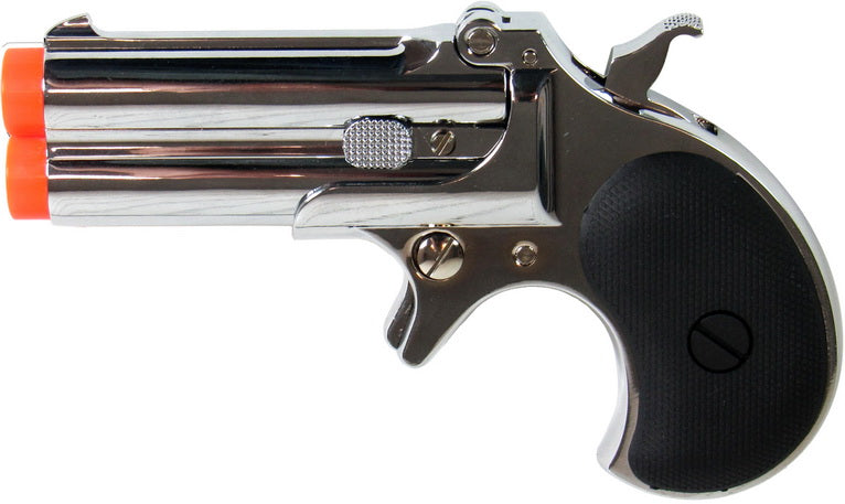 Max Tact 6mm Full Metal Double Barrel Derringer Gas Non-Blowback (Silver) - ssairsoft.com