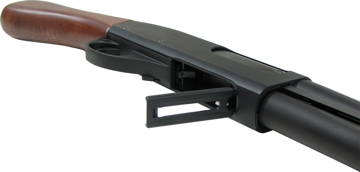 GE 8877-RW Full Metal Gas M870 Sawed Off Tri-Burst Shot Gun w/Real Wood - ssairsoft.com