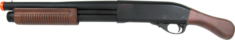 GE 8877-RW Full Metal Gas M870 Sawed Off Tri-Burst Shot Gun w/Real Wood - ssairsoft.com