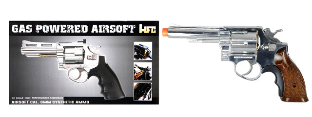 HFC HG-131C GAS POWERED REVOLVER PISTOL IN SILVER - ssairsoft.com