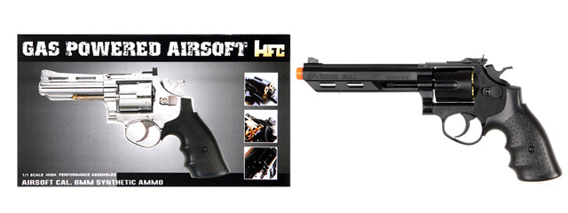 HFC HG-133B GAS POWERED REVOLVER PISTOL IN BLACK - ssairsoft.com