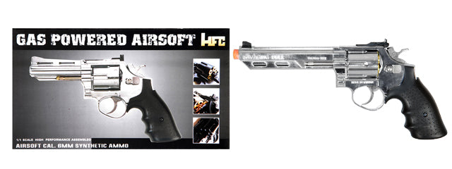 HFC SAVAGE BULL 6" GAS AIRSOFT REVOLVER PISTOL - FULL SIZE - SILVER - ssairsoft.com