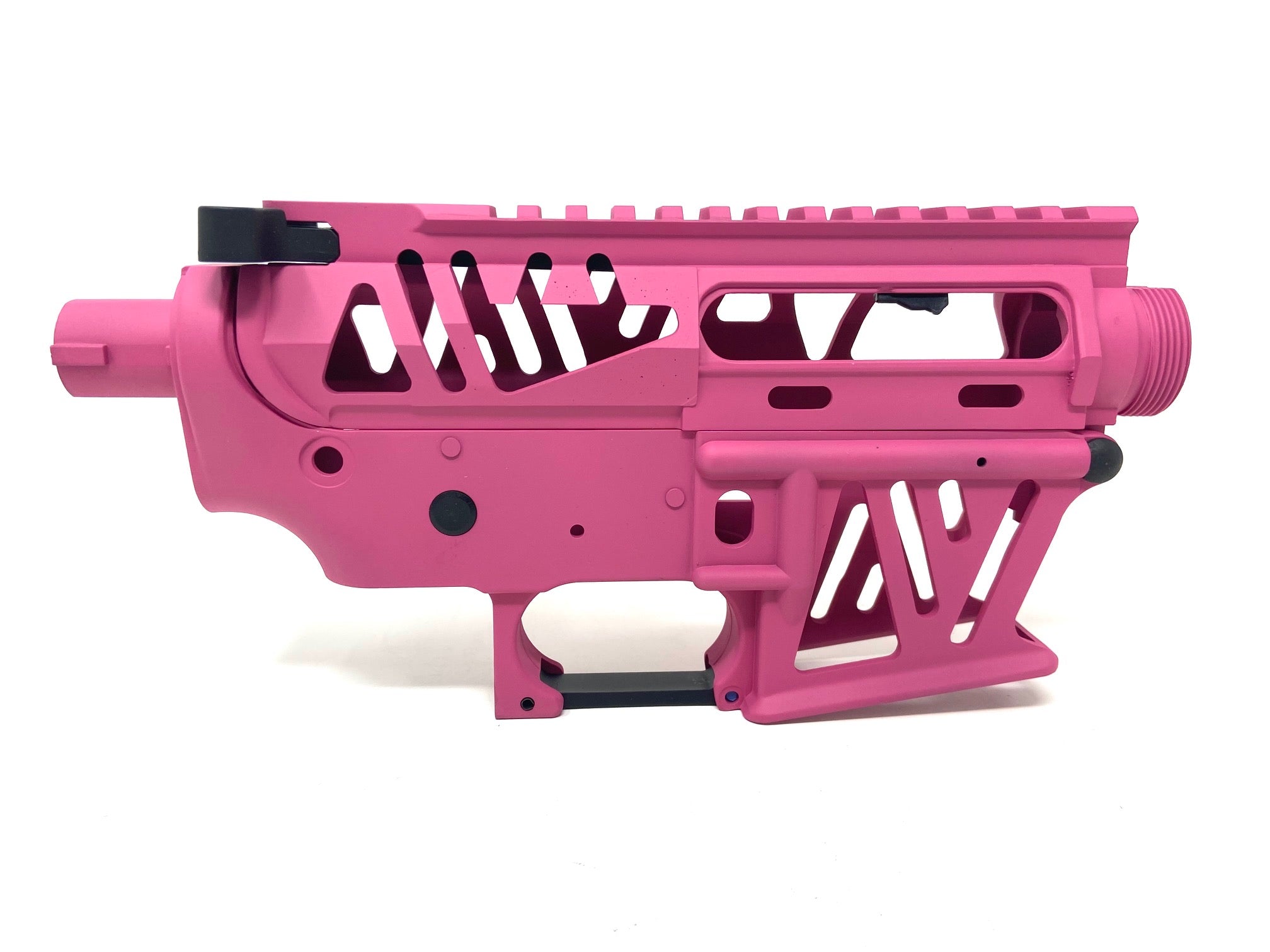 Custom M4 receiver by MAC Customs!  Available at SS Airsoft! Build your dream gun with these awesome bodies.  Includes small parts.  Fits most gearboxes.