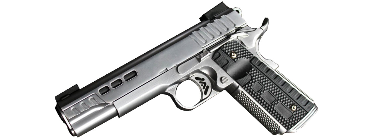 Asend Airsoft KP1911 Custom Gas Blowback Airsoft Pistol (Color: Silver) - ssairsoft.com