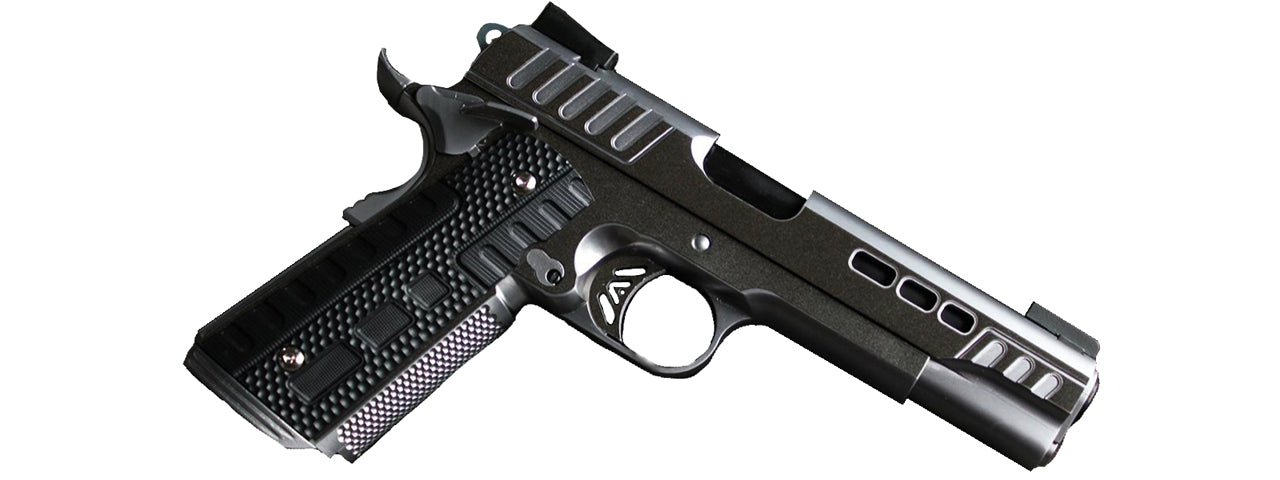 Asend Airsoft KP1911 Custom Gas Blowback Airsoft Pistol (Color: Two Tone) - ssairsoft.com