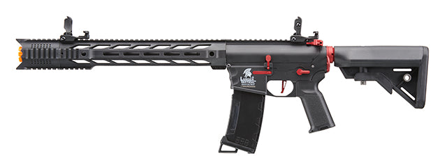Lancer Tactical Gen 3 M4 SPR Interceptor Airsoft AEG Rifle Black with Red Accents - ssairsoft