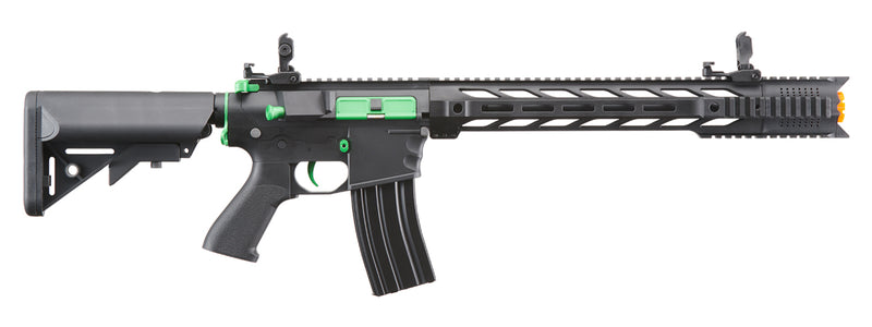 Lancer Tactical Gen 2 M4 SPR Interceptor Airsoft AEG Rifle (Color: Black & Green)