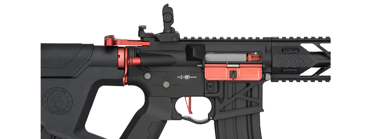 Lancer Tactical Enforcer NIGHT Airsoft AEG 6mm Black/Red - ssairsoft.com