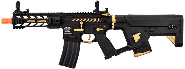 Lancer Tactical Enforcer BATTLE HAWK 7" Skeleton AEG w/ Alpha Stock, Gold - ssairsoft.com