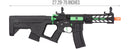 Lancer Tactical  Enforcer BATTLE HAWK 7" Skeleton AEG [HIGH FPS] w/ Alpha Stock (BLACK/GREEN) - ssairsoft.com