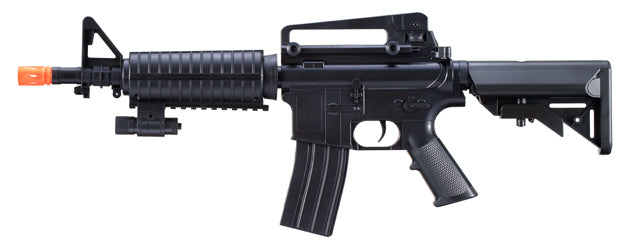 UK Arms M-16C Spring Operated Rifle with Laser Sight and M4 Carbine Handguard (Color: Black) - ssairsoft.com