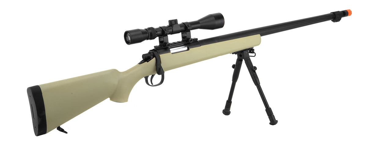 WELL VSR-10 BOLT ACTION AIRSOFT SNIPER RIFLE W/ SCOPE AND BIPOD (TAN)