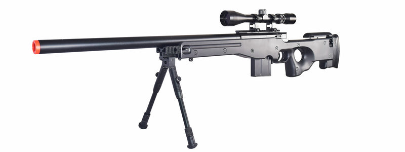 WELLFIRE AIRSOFT L96 AWP BOLT ACTION RIFLE W/ BIPOD AND SCOPE - Black ...
