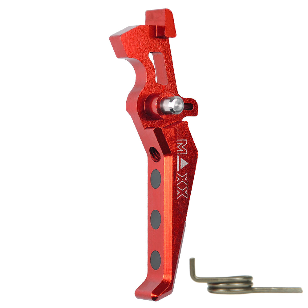 Maxx Model CNC Aluminum Advanced Trigger (Style E) (Red) - ssairsoft.com