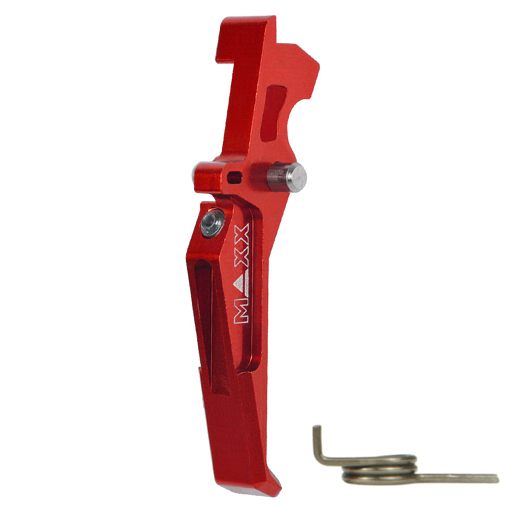 Maxx Model CNC Aluminum Advanced Trigger (Style E) (Red) - ssairsoft.com