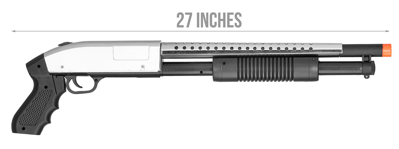 UKArms P388s Spring Single Shot Airsoft Shotgun Silver - ssairsoft.com