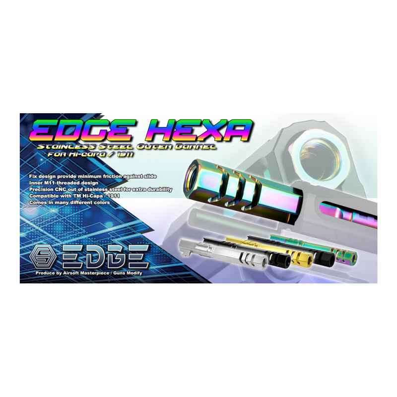 Edge Custom "HEXA" Stainless Steel Threaded Outer Barrel for TM Hi-Capa 5.1 - ssairsoft