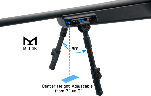 UTG® Recon Flex® II Bipod, 7"-9" Center Height, M-LOK® - ssairsoft