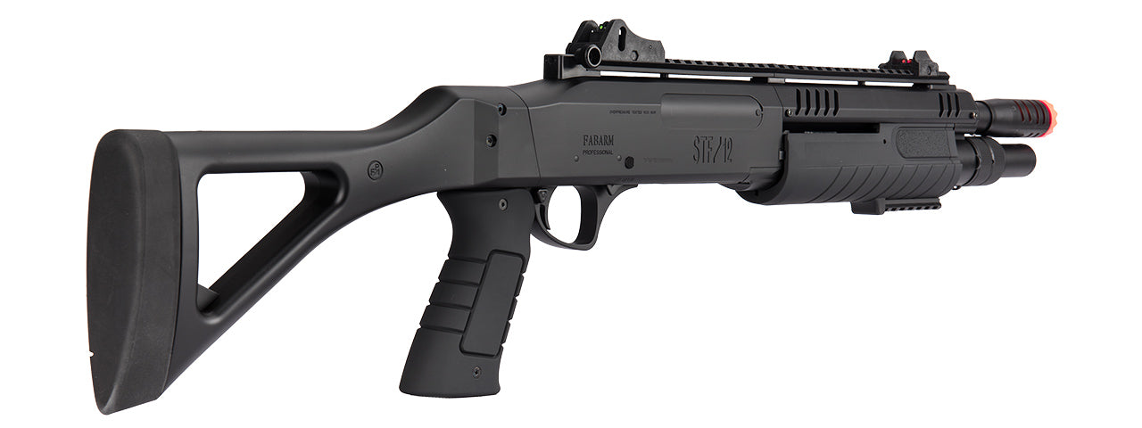 FABARM STF/12 Airsoft Spring Short Shotgun w/ Fixed Stock (BLACK) - ssairsoft.com