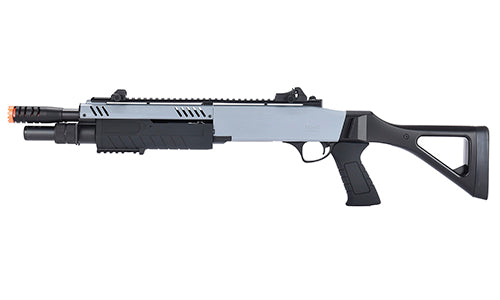 FABARM STF/12 Short Airsoft Spring Shotgun w/ Fixed Stock (GREY + BLACK) - ssairsoft.com