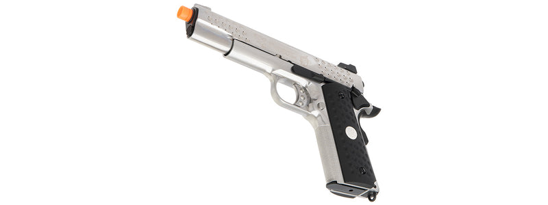 WE Tech Full Metal Knighthawk 1911 Gas Blowback Airsoft Pistol (SILVER) - ssairsoft.com