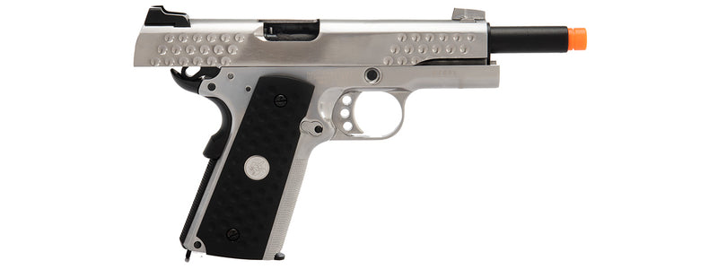 WE Tech Full Metal Knighthawk 1911 Gas Blowback Airsoft Pistol (SILVER) - ssairsoft.com