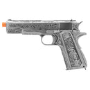 WE Tech Full Metal Gas Blowback Floral Pattern 1911 (SILVER) - ssairsoft.com