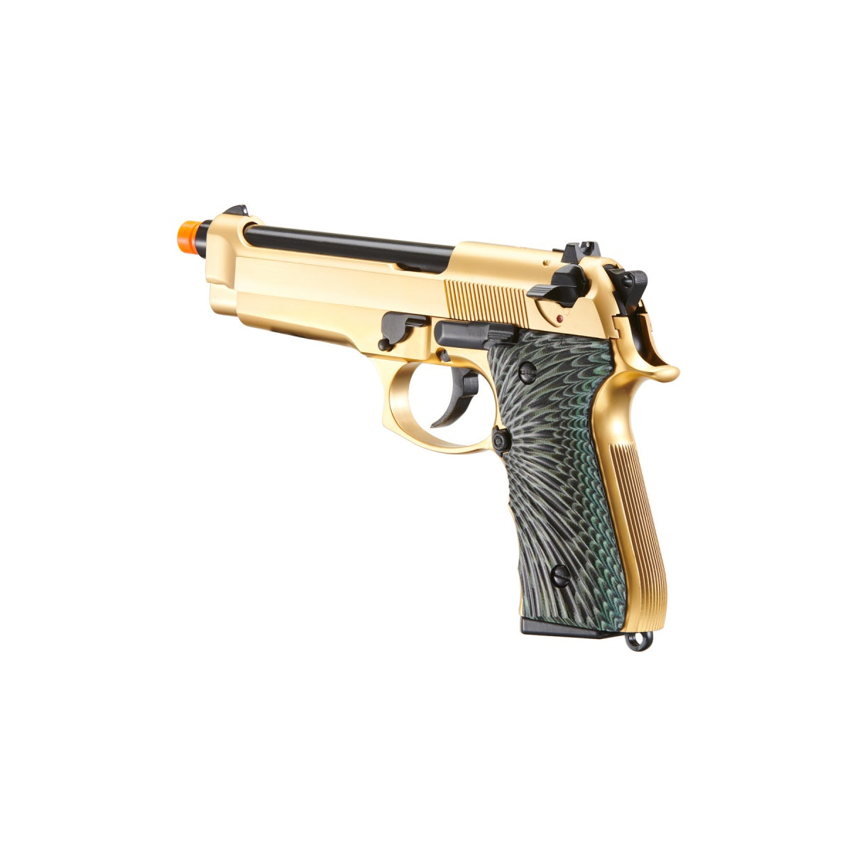 WE-Tech New System M92 Eagle Full Auto Airsoft Gas Blowback Pistol (Color: Gold) - ssairsoft