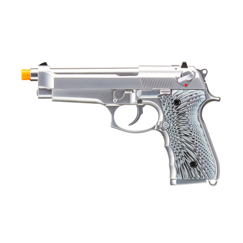 WE-Tech New System M92 Eagle Full Auto Airsoft Gas Blowback Pistol (Color: Silver) - ssairsoft