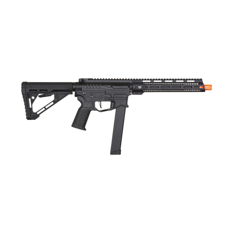 Zion Arms R&D Precision Licensed PW9 Mod 1 Long Rail Airsoft Rifle with Delta Stock (Color: Black) - ssairsoft