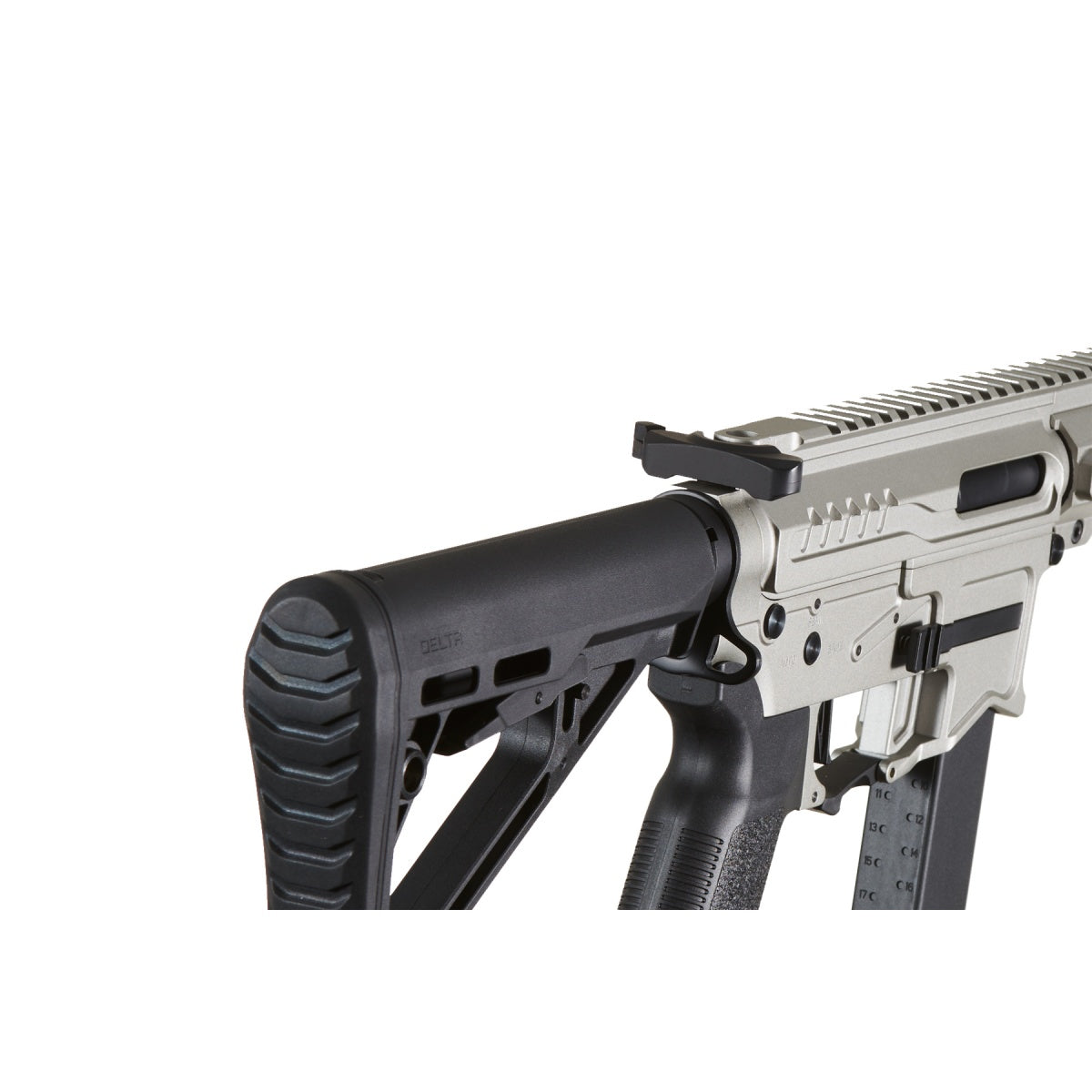 Zion Arms R&D Precision Licensed PW9 Mod 1 Long Rail Airsoft Rifle with Delta Stock - ssairsoft