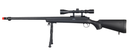 WELL MB07BAB VSR-10 BOLT ACTION RIFLE w/FLUTED BARREL, SCOPE & BIPOD (COLOR: BLACK) - ssairsoft