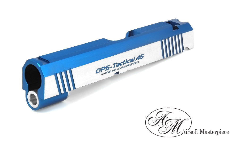 OPS-Tactical .45 Standard Slide for TM Hi-Capa 4.3 GBB Pistols (BLUE/SILVER) - ssairsoft.com