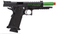 Lancer Tactical Knightshade Hi-Capa Gas Blowback Airsoft Pistol (Color: Black / Green ) - ssairsoft