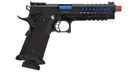 Lancer Tactical Knightshade Hi-Capa Gas Blowback Airsoft Pistol (Color: Black / Blue) - ssairsoft