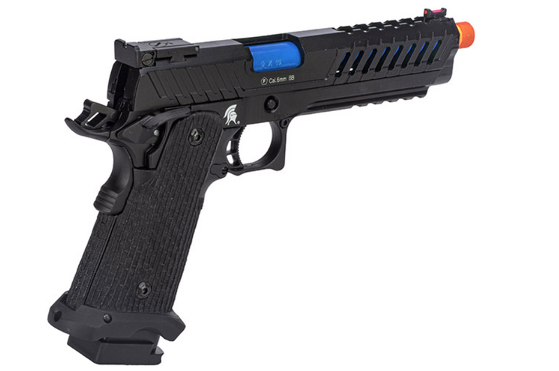 Lancer Tactical Knightshade Hi-Capa Gas Blowback Airsoft Pistol (Color: Black / Blue) - ssairsoft