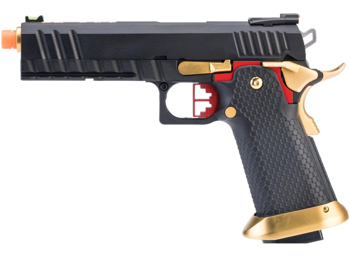AW Custom Full Auto "Ace Competitor" Full Auto Hi-CAPA Gas Blowback Airsoft Pistol Red/Gold