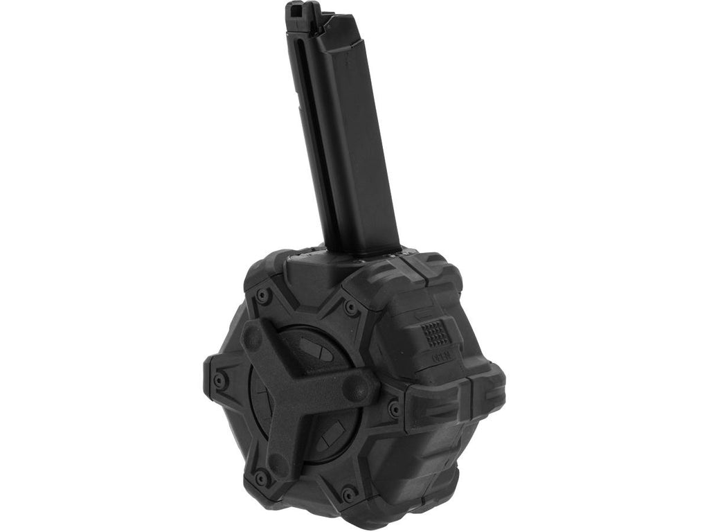 AW Custom Drum Magazine for Gas Blowback Airsoft Pistols & Rifles - for SAI BLU / Elite Force GLOCK