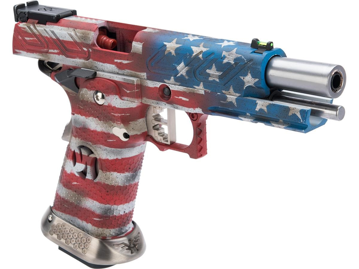 AW Custom HX2302 Hi-Capa Gas Blowback Airsoft Pistol w/ Black Sheep Arms Custom Cerakote  Old Glory - ssairsoft.com