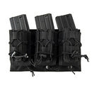 LANCER TACTICAL 1000D NYLON MOLLE 2-IN-1 TRIPLE M4/PISTOL MAG POUCH (BLACK) - ssairsoft.com